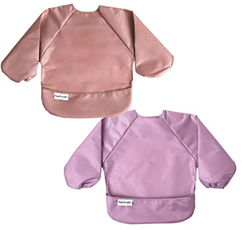 Tiny Twinkle Baby Lätzchen Mess Proof Baby Lätzchen Wasserdicht Fütterung Lätzchen Entwöhnung Lätzchen für Kleinkinder 6-24months Maschine waschbar und verstellbare Seite Verschluss Ideal für Reisen