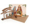 Logbuch-Verlag 3 kleine Krippen mit Weihnachtskarte + Umschlag mini Weihnachtskrippe aus Holz mit Weihnachtsgrußkarte DIN A6