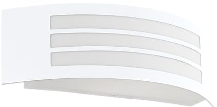 EGLO Wandlampe außen Leiros, Außenbeleuchtung Hauswand, rechteckige Wand Außenleuchte, Außenwandleuchte aus Metall in Weiß, Außenlampe mit E27 Fassung, IP44