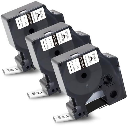 Labelwell Compatible Label Tape for Dymo Rhino 18057 S0718330 Industrial Heat Shrink Tube Cable Labels 19 mm x 1.5 m for DYMO Rhino 4200, 5200, 5000, 1000, 3000, 6000 for Rhino Industrial Label Tape