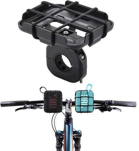 CBDYWVR Bike Mount for JBL GO 4/GO 3/GO 2, Portable Speaker Metal Mount, Adjustable Strap Holder with Net Bag, Compatible with JBL Go 2/Go3(Mount Only) (Black)