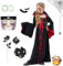 HIQE-FL Vampirkostüm,Vampir Kostüm Mädchen,Halloween Kostüm,Prinzessin Kostüm,für Kinder Vampir Königin,halloween verkleidung kinder