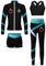 iiniim 4tlg.Mädchen Trainingsanzug Winter Sportanzug Fleece Eiskunstlauf Anzug Warm Winter Jogginganzug Yoga Gym Tanzen Eislaufen Sport Set Schwarz&Blau Grün 146-152