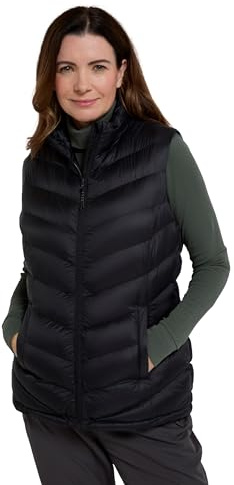 Mountain Warehouse Seasons Womens Fur Lined Gilet - Water-Resistant Sleeveless Jacket with Padded Insulation - Autumn Winter, Camping, Outdoors, Travelling & Hiking Black Women's Size 12