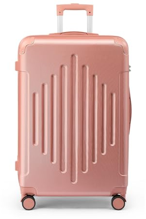 LALAHO Reisekoffer Koffer Trolleys Hartschale (Roségold, M) | Reisekoffer Set mit Kosmetikkoffer, Hartschalen Koffer Set aus ABS, Gepäckset mit Schminkkoffer, Handgepäck