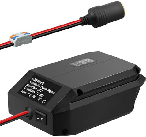 Step Down Battery Adapter for Bosch 18v GBA Battery, 5V-13V Buck Converter with Cigarette Lighter Socket, Car Appliance & Fridge Charger, DIY Power Station