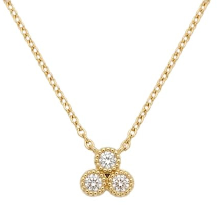 Suzan Gold Drei Zirkonia Halskette Rund 925 Sterling Silber Damen vergoldet filigran elegant minimalistisch Kette nickelfrei Geschenk Damenkette