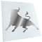 Kiwistar - Autoaufkleber - Chrom - 13x10cm Stier Toro bull - Heckscheibe Auto Aufkleber wetterfest für Kfz LKW Mofa Truck - Sticker außen selbstklebend Tuning Zubehör für Fenster Fahrzeug Scheibe