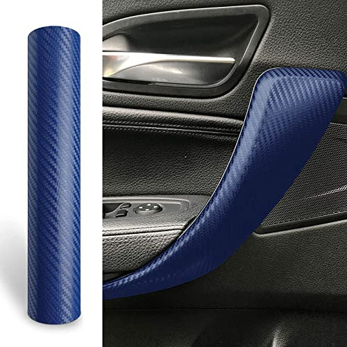 Silence Shopping - Rotolo di pellicola adesiva in fibra di carbonio per auto, 30 x 127 cm, foglio adesivo per auto fai da te, pellicola adesiva 3D in vinile, decorazione (Blu)