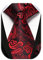 HISDERN Herren Paisley Krawatte Einstecktuch Hochzeit Party Krawatte & Einstecktuch Set für klassisches Business (Einheitsgröße, Burgund/Schwarz)