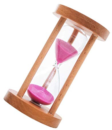 zalati sablier 10 Min sablier avec Support en Bois Accessoires pour ustensiles de Cuisine décoratifs pour la Maison - Rose