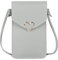 Narunii Sac à bandoulière Femme,Mini Pochette pour téléphone Portable avec en Cuir PU Transparent pour écran Tactile Verrouillage D'amour (Gris Clair)