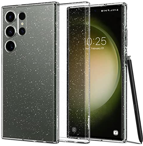 Spigen Liquid Crystal Glitter Hülle Kompatibel mit Samsung Galaxy S23 Ultra 5G -Crystal Quartz