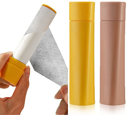 JQTOP Fusselrolle Reise-Fusselrolle für Kleidung, 2 Stück, 80 Blatt, tragbare Fusselrolle für Tierhaare, Kleidung, Sofa, Auto und Teppich
