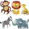 Jungle Safari Animals Balloons, Jungle Safari Theme Birthday Party Decorations, Lions Zebra Elephant Monkey Leopard Foil Balloons for Kids Boys Wild One Zoo Birthday Baby Shower Party Decor Supplies