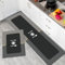 Tapetes de cocina, juego de 2 alfombrillas de cocina, absorbentes de agua y de secado rápido, alfombras de cocina antideslizantes, súper absorbentes para la cocina del hogar (gris oscuro, 40 x 60 + 40