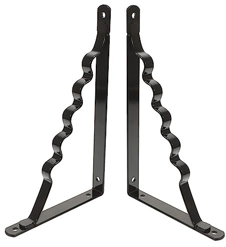 Homoyoyo Arredamento Nero 2 Pz Treppiedi Scaffali in Metallo Ferro Da Stiro Pesante Ripiani in Ferro Supporto Nero