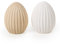 Logbuch-Verlag 2 Osterei Figuren beige weiß Keramik Osterschmuck Eier Moderne Osterdeko 9 cm Ostern