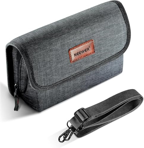 NEEWER Camera Lens Filter Case with Water Resistant Hard Shell, 6 Soft Pockets, Shoulder Strap, Pro Photography Filter Bag Storage Pouch for 4''x 4'', 4''x 5.65'' Square, 95mm Circular Filters, PB025