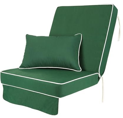 Alfresia Garden Swing Seat Cushion with Back Rest, Water Resistant Replacement Cushions for Outdoor Furniture, Luxury Style Swing Seat Cushion, Thick Luxury Foam Filling, Choice of Colours (Green)