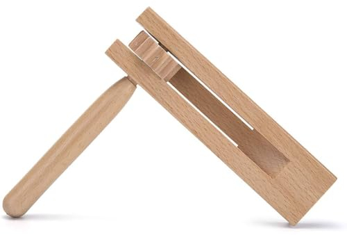 1 Pieza Instrumentos Musicales para Niños, Sonajero De Madera con Trinquete, Juguete Tradicional Sonajero Matraca, Instrumento Musical De Tambor, para Fiestas De Juegos De Enseñanza Temprana