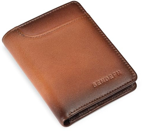 SENDEFN Portefeuille Homme Cuir | Porte-Monnaie avec Double Compartiment à Billets | 7 Porte Carte Crédit | Porte Carte Bancaire | Portefeuille pour Cartes avec Blocage RFID