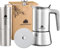 Groenenberg Espressokocher Induktion 4 o. 6 Tassen Espresso I Mokkakanne aus hochwertigem Edelstahl I Espressokanne mit Ersatzdichtung & Reduziersieb