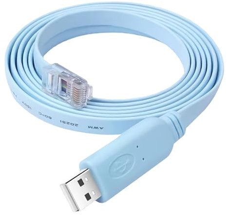 For Cisco Console Cable,USB to RJ45 Console Cable with PL2303 Chip,USB to Rj45 Router Switch Serial,RS232 Console Cable for Cisco Hugwei Routers Switches, for Windows 8, 7, Vista, MAC, Linux 6Ft/1.8m