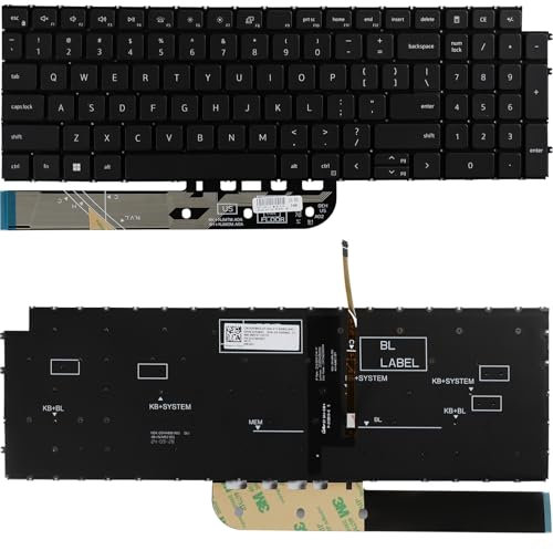 Replacement Keyboard with Backlit for Dell Inspiron 15 3510 3511 3515 5510 5515 5518 Inspiron 16 7610, Vostro 15 3510 3515 3520 3525 7510 7620, Latitude 15 3520 Series