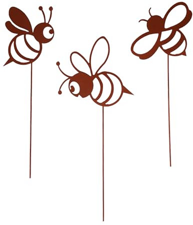 UNUS Gartenstecker Rost Bienen 3er Set