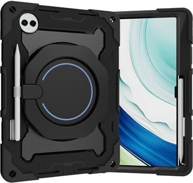 Case Compatible with Huawei MatePad Pro 13.2inch 2024 2025 Tablet Cover Kids,Rugged Heavy Duty Protective Case W 360° Rotating Handle Stand+Shoulder Strap(Black)