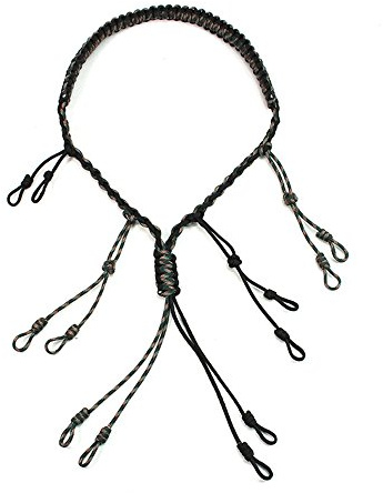 Hunting Explorer Duck Call Lanyard Hand geflochtene Paracord 12 einstellbare Loops Jagd Gans fordert Fasan Waterfowl Hand geflochtene Halskette