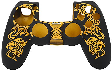 Wendry Silikonhülle für den PS4-Controller, Skin Grip-Hülle für den PS4-Controller, Softcover zum einfachen Installieren oder Entfernen, für PS4 kompatibler Case Protector(Gelb)