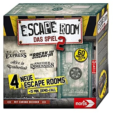 Noris 606101891 - Escape Room 2 (Grundspiel) Familien und Gesellschaftsspiel für Erwachsene, inkl. 4 Fällen und Chrono Decoder, ab 16 Jahren