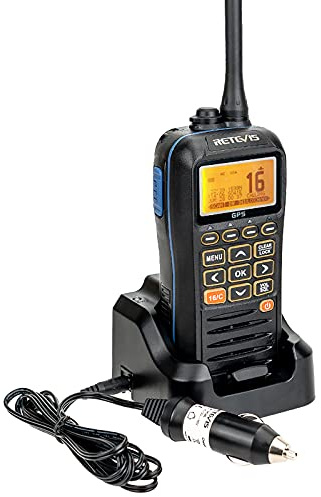 Retevis RM40 Marine Radio GPS, Professional Handheld Radio Marine | IP67 Waterproof, DSC, MOB Falling Water Mark，Portable Two Way Radio Floating, for Rescue, Coast Guard