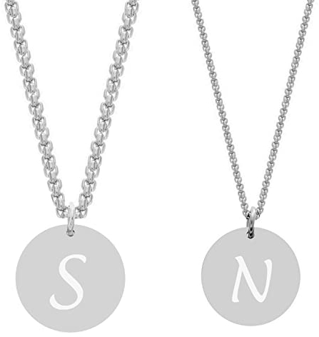 TIMANDO Personalisierte Partnerketten mit Buchstaben - Buchstabenketten für Sie und Ihn, Geschenk für Pärchen