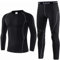 Acfoda Skiunterwäsche Herren Set Thermo Unterwäsche Männer Winter Motorrad Funktionsunterwäsche Warm Funktionswäsche Ski Thermowäsche Atmungsaktiv Lange Thermounterhemd Thermounterhose Schwarz XXL