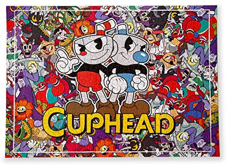 Cuphead and Mugman Collage 1000-Piece Jigsaw Puzzle | toynk Exclusive