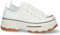 shoes&blues.es 72877-Zapatilla de Plataforma para Mujer, Comoda, Estilo Bamba, Material de Lona, y Cierre de Cordones. Talla 39 Blanco