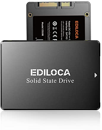Ediloca SSD 2TB, SSD Festplatte Intern, 2.5 SATA III, bis zu 550MB/s, 3D NAND TLC, Kompatibel mit Laptop und PC-Desktop(ES106 Black)