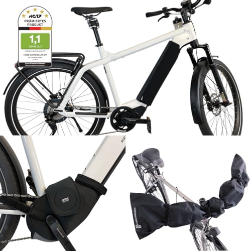NC-17 E-Bike Schutzhüllen 3er Set | E Bike Batterie Schutz + Motor Schutz für integrierten Akku im Unterrohr + Lenker Schutz | Nylon und Neopren | Für alle gängigen E Bikes