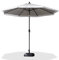 PURPLE LEAF Parasol 270 cm Rond Inclinable avec Franges, Parasol de Jardin Exterieur avec Manivelle et 8 Baleines en Aluminium pour Balcon, Terrasse, Plage, Gris clair