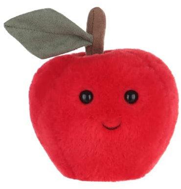 Apricot Lamb Apfel Essen Plüschtiere für Kinder, weiche niedliche Kuscheltier für Baby Mädchen und Jungen, Flauschige Apfel Essen Rot 13 cm