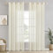 EMEMA Voile Vorhang Sheer Leinenvorhang Transparente Leinen Gardinen Ösenschal Wohnzimmer Wohnzimmer Modern 2er Set Fensterschal Dekoschal Schlafzimmer mit Ösen 140 x 260cm (B x H) Elfenbein