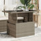 qohoio Table de Jardin Dessus en Verre Gris 100x55x73cm résine tressée,Table Basse Salon,Petite Table Basse,Table Basse Rétro