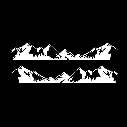 2PCS Berg Grafik Aufkleber Dekorative RV Off-Road Auto Aufkleber(Wit)