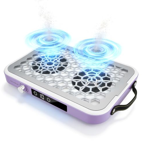Aspirador Profesional de Polvo para Uñas, Aspirador de Polvo de Uñas 8400 RPM, Extractor de Polvo de Uñas Potente doble succión con filtro y asa 10 Velocidad Regulable Aspirador Manicura para uñas