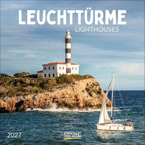 Leuchttürme 2027: Broschürenkalender mit Ferienterminen. Leuchtturm und Küste. 30 x 30 cm - Wandkalender
