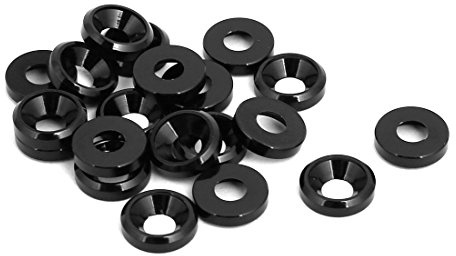 Sourcingmap M3 Aluminium Alloy Cup Head Engine Bay Bumper Washer Black 20pcs