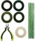 KINDPMA 7 Set Blumendraht Grün Floristenband Selbstklebend Floristenkrepp 27m Floristentape Steckdraht Grün Basteldraht Blumen Kreppband Papier für Hochzeit Floristik Blumenbasteln Dekobasteln